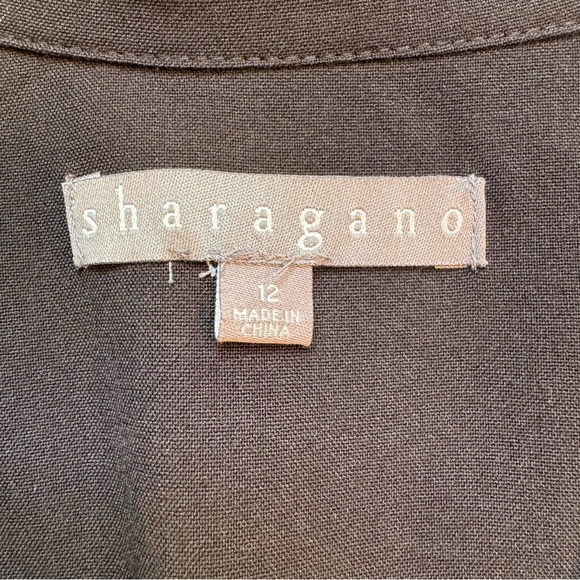 Size 12 Sharagano Black Shirtdress - Picture 5 of 6